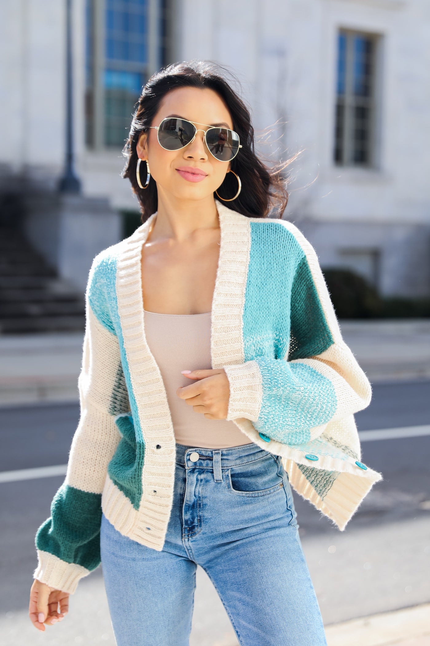 Taking Chances Cropped Checkered Sweater Cardigan