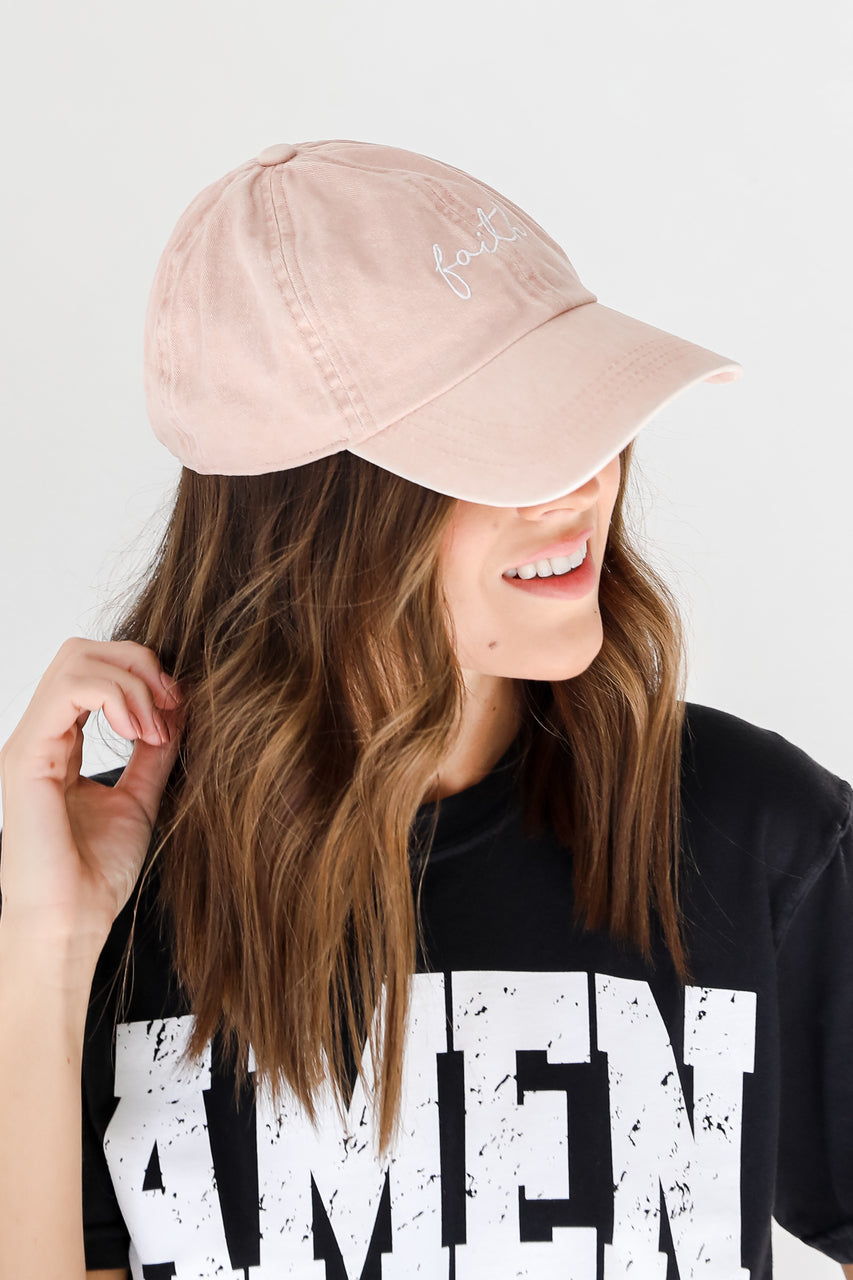 Faith Embroidered Hat side view