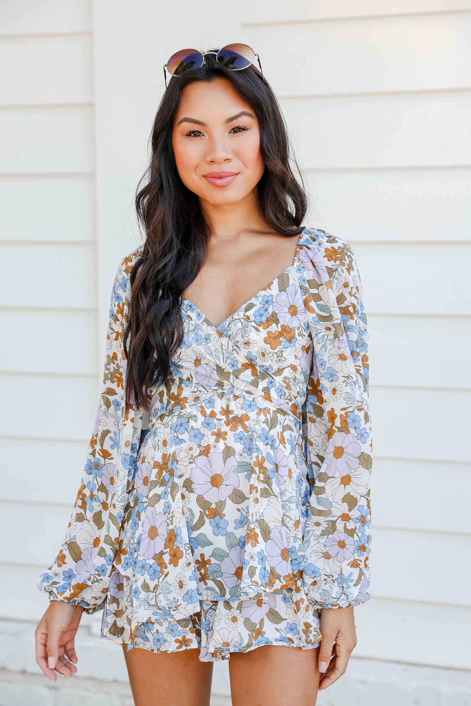 Floral Romper on model