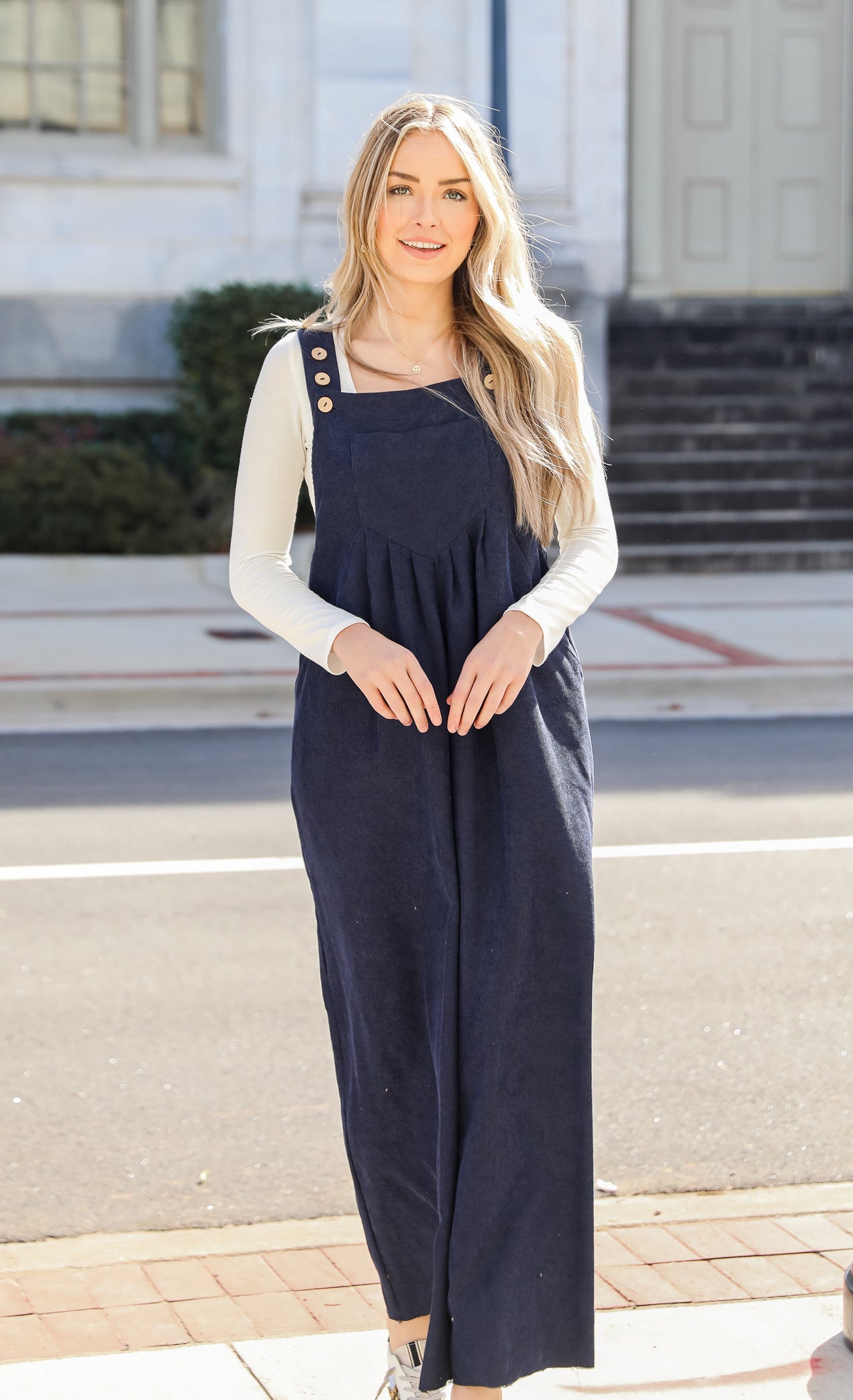 navy Corduroy Jumpsuit