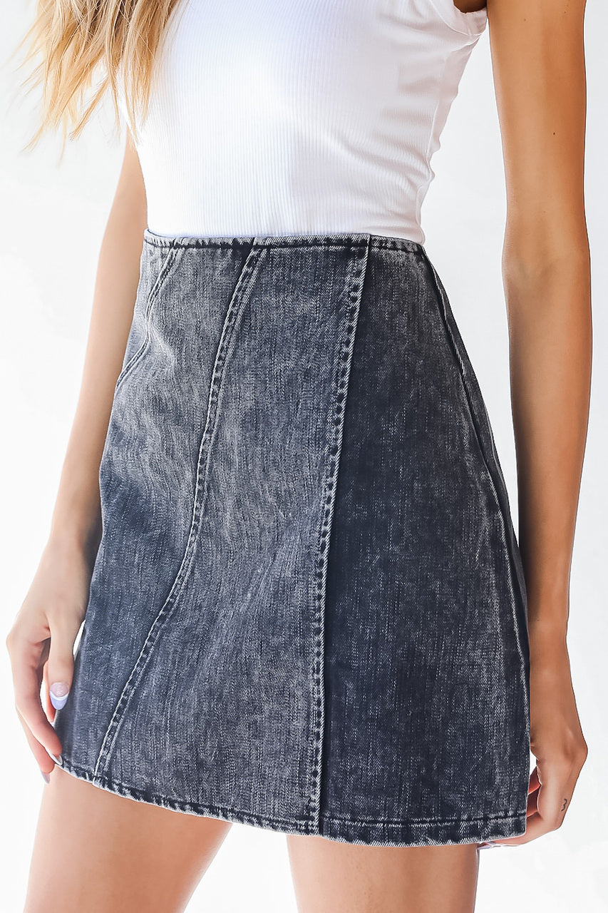 Pick A Side Denim Mini Skirt
