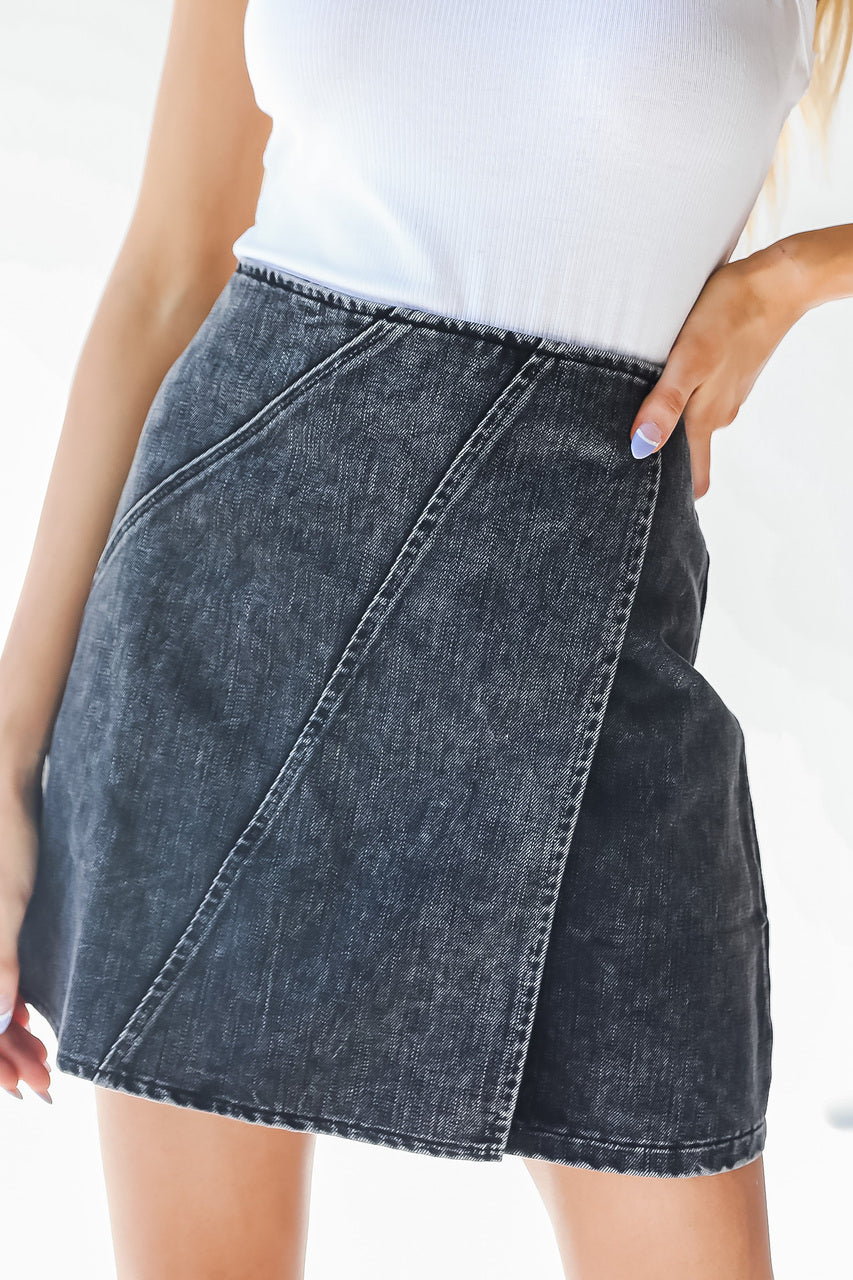 Pick A Side Denim Mini Skirt