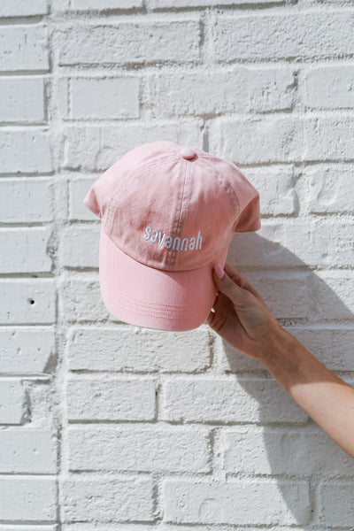 Hat in blush flat lay