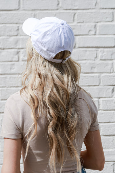 Hat in white back view
