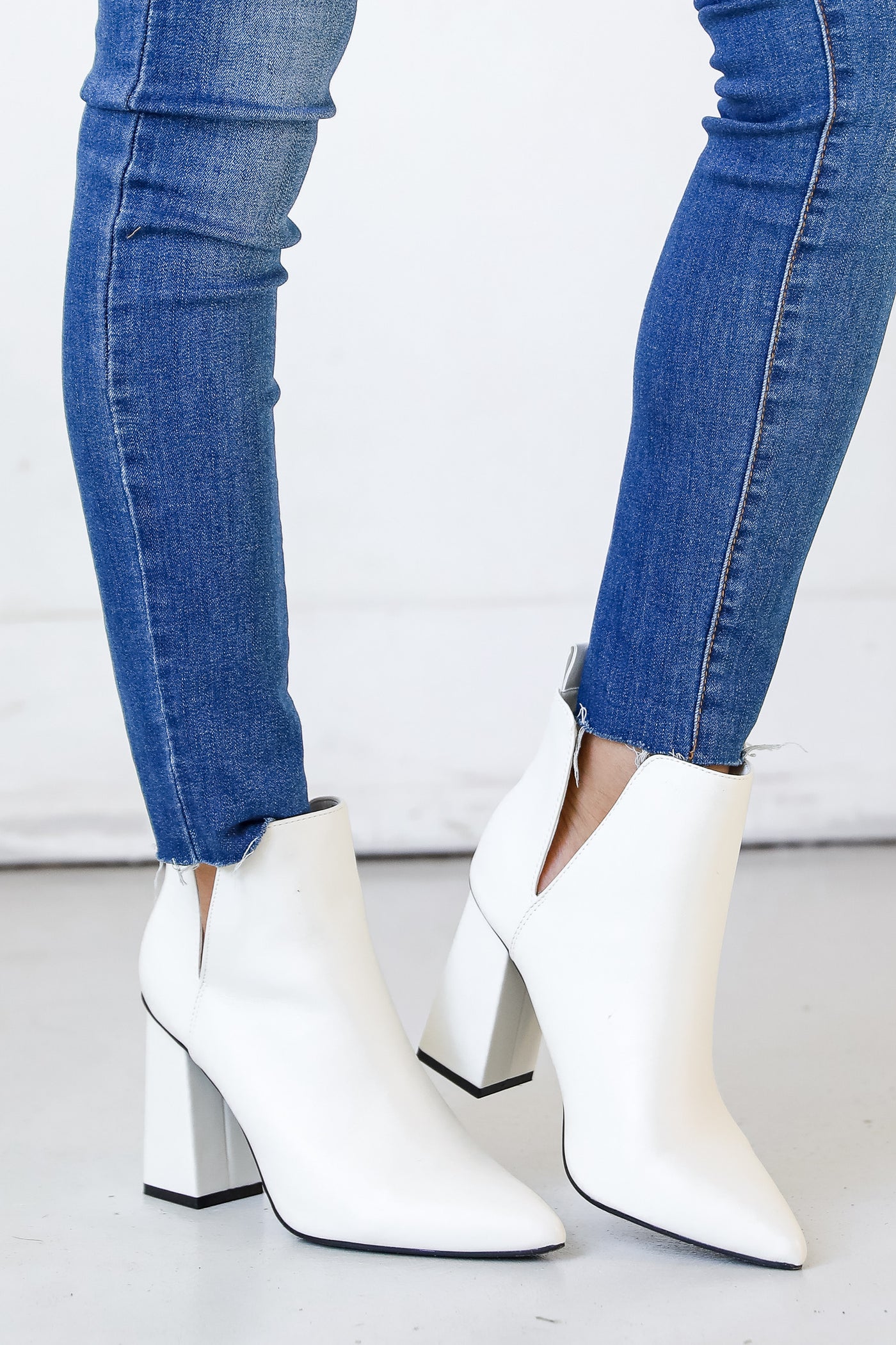 Ankle Booties in white