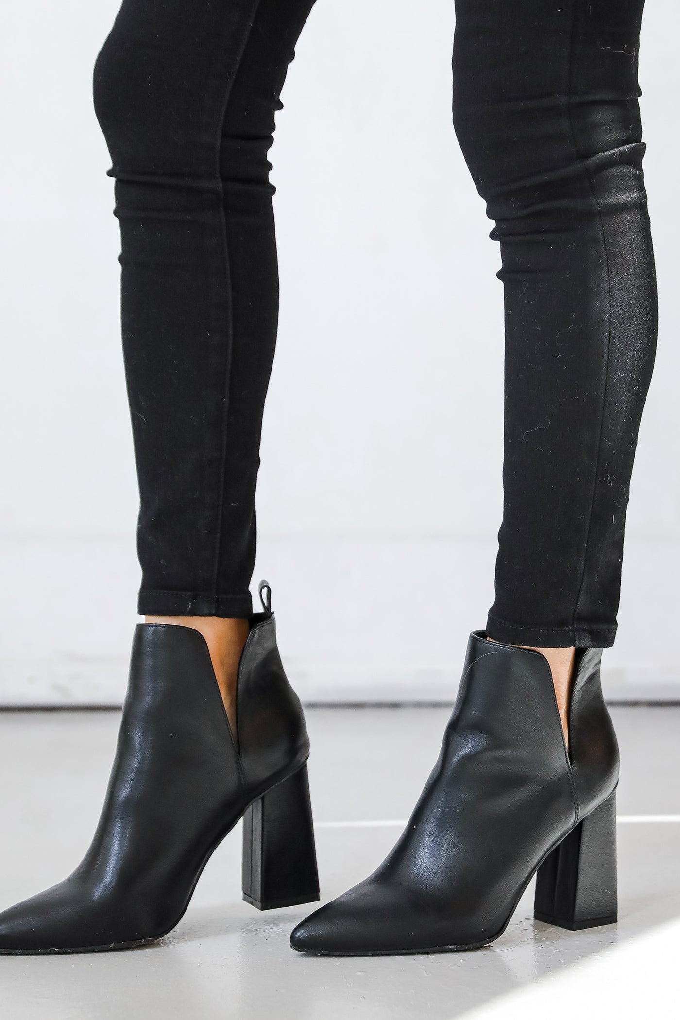 Ankle Booties in black side view