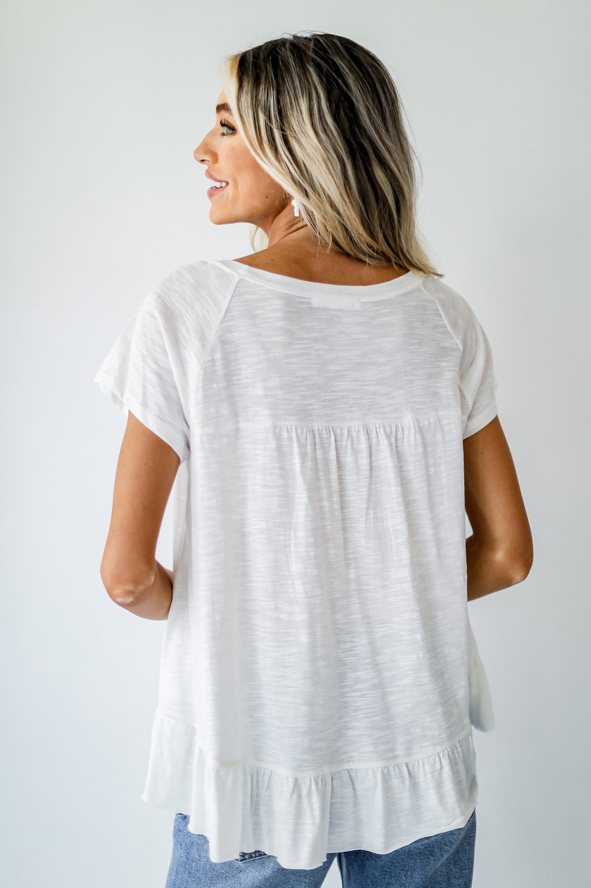 Babydoll Tee in white back view
