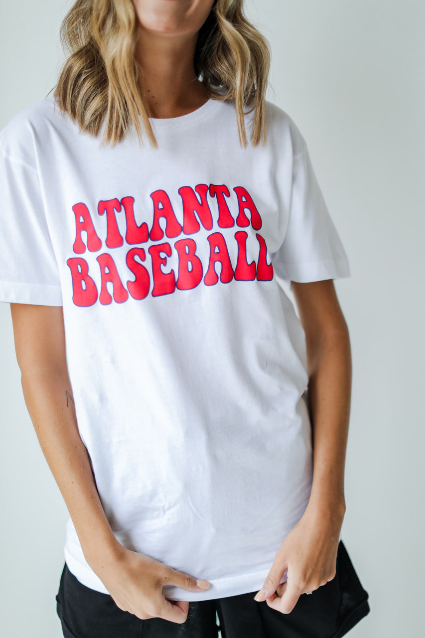 White Atlanta Baseball Tee