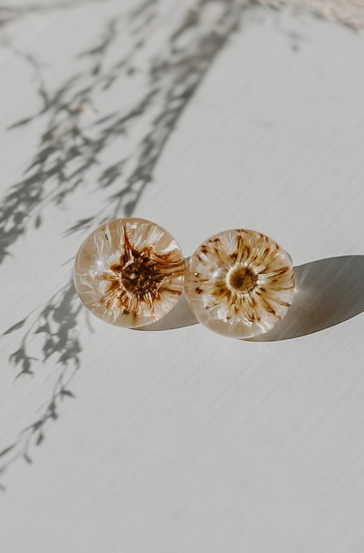 Ivy Resin Flower Stud Earrings
