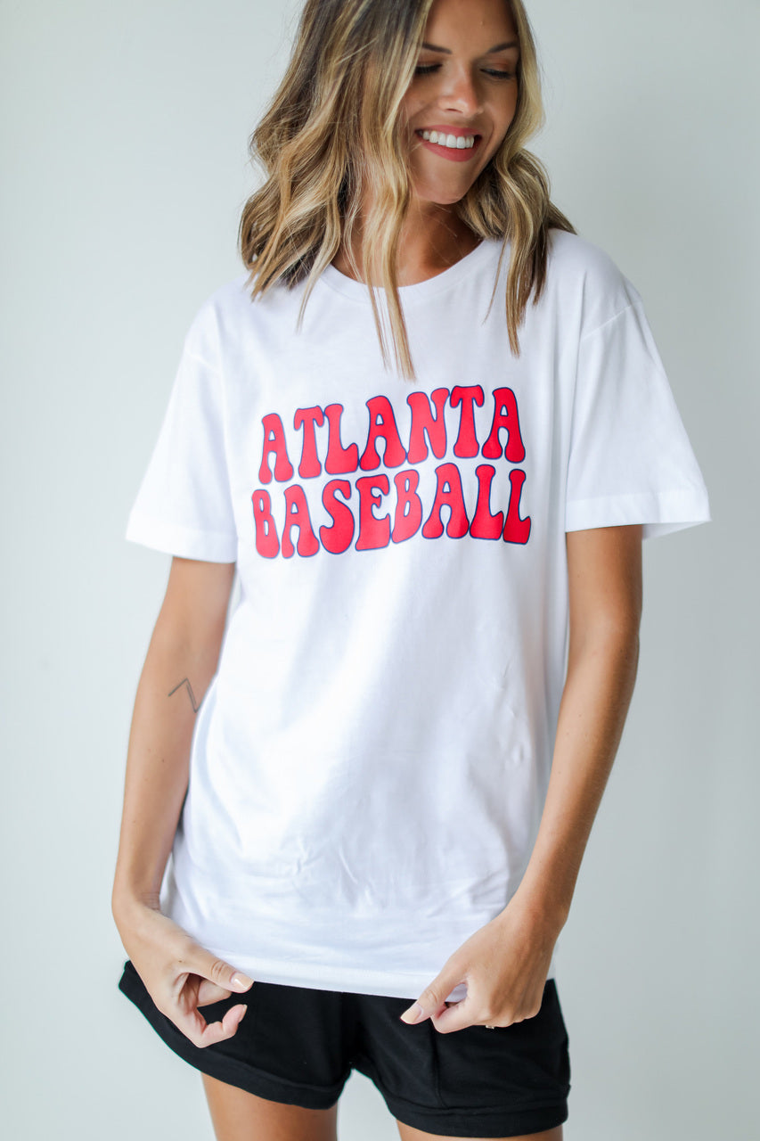 White Atlanta Baseball Tee