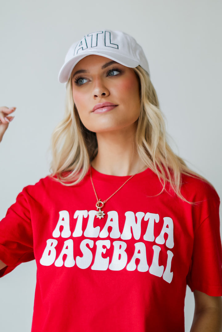 Red Atlanta Baseball Tee