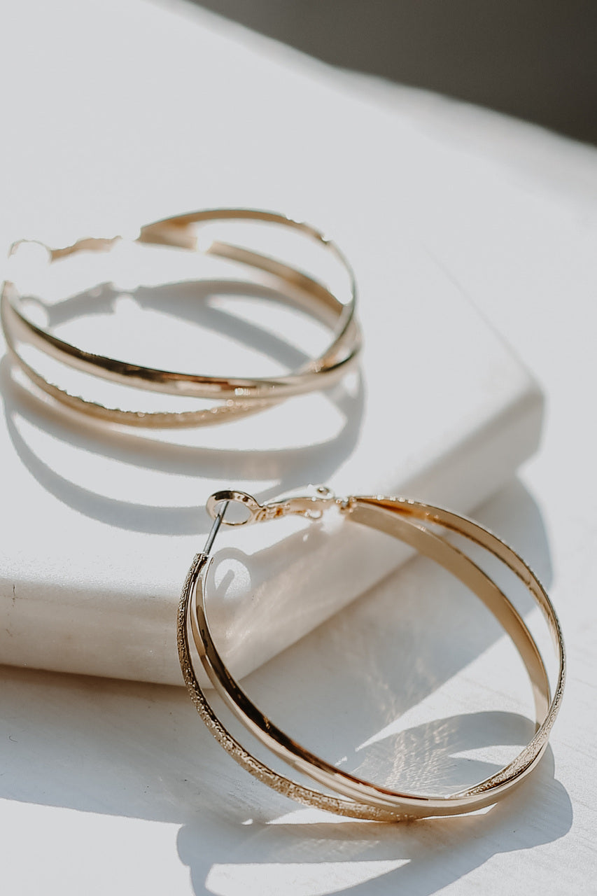 Gold Double Hoop Earrings from dress up