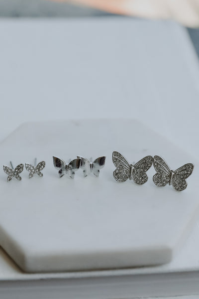 Mila Butterfly Stud Earrings Set