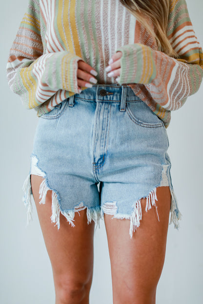 Sloane Distressed Denim Shorts