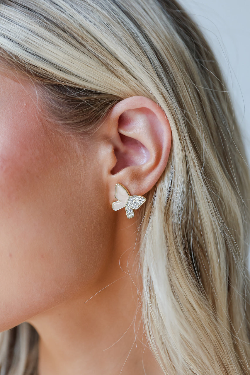Ava Rhinestone Butterfly Stud Earrings