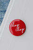 Chop Chop Button in red