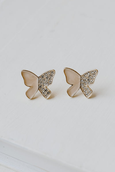 Ava Rhinestone Butterfly Stud Earrings