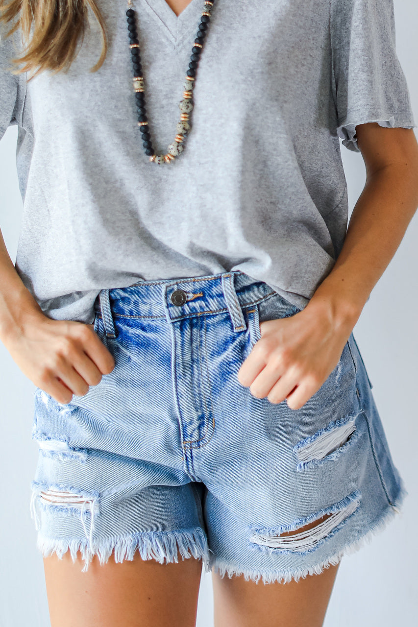 Andrea Distressed Denim Shorts