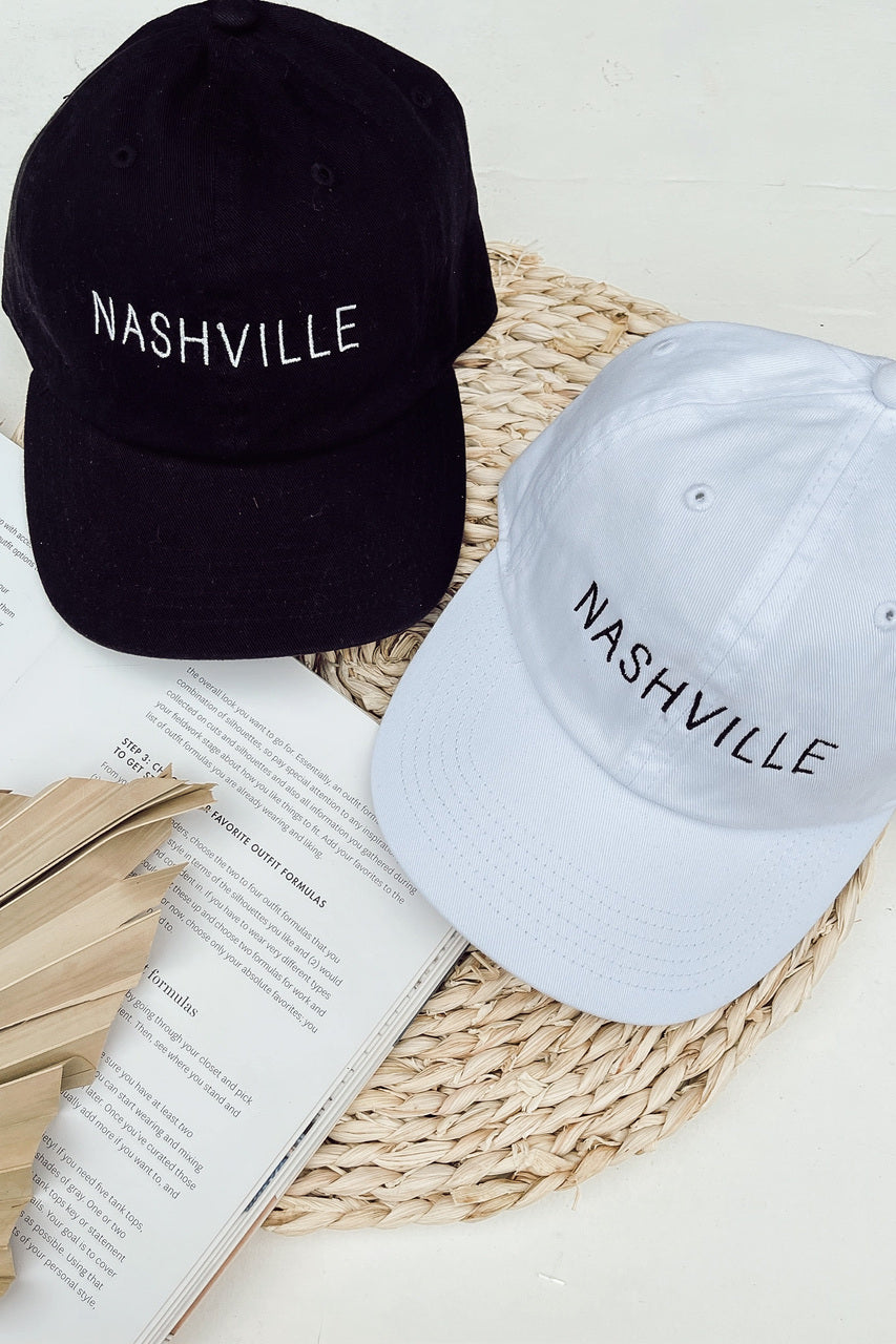 Nashville Embroidered Hat flat lay