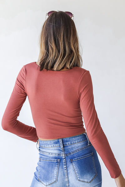 Everyday Crop Top in marsala back view
