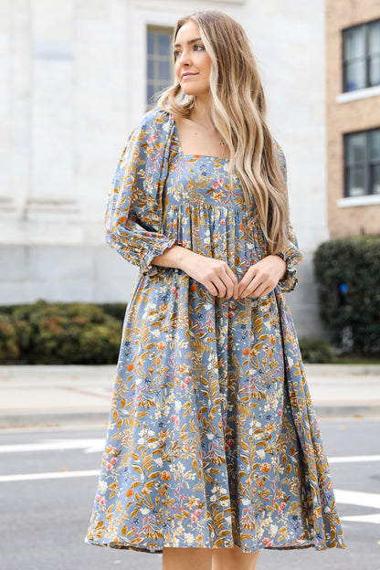 FINAL SALE - Spectacular Feelings Floral Midi Dress