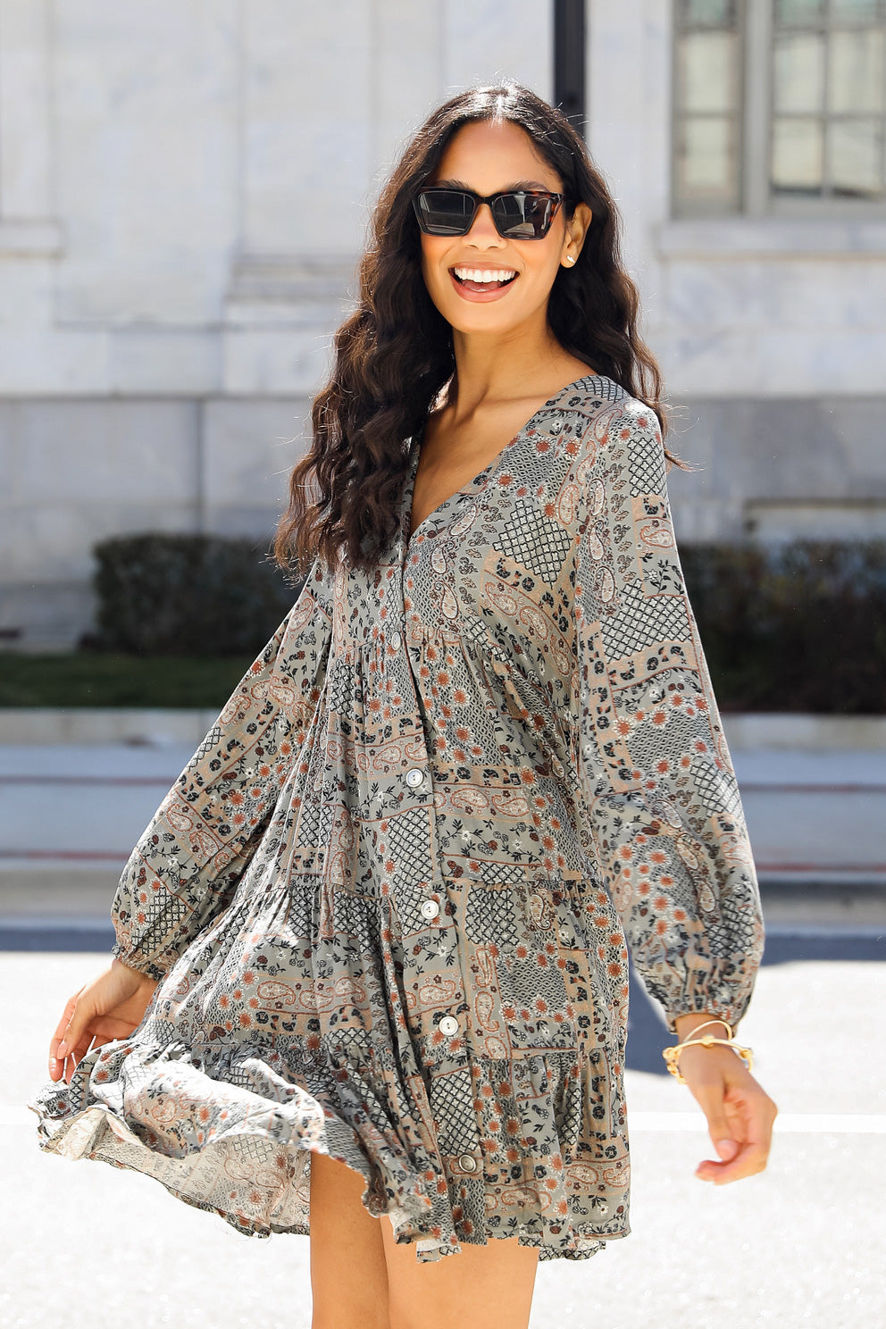 FINAL SALE - Top Notch Paisley Mini Dress