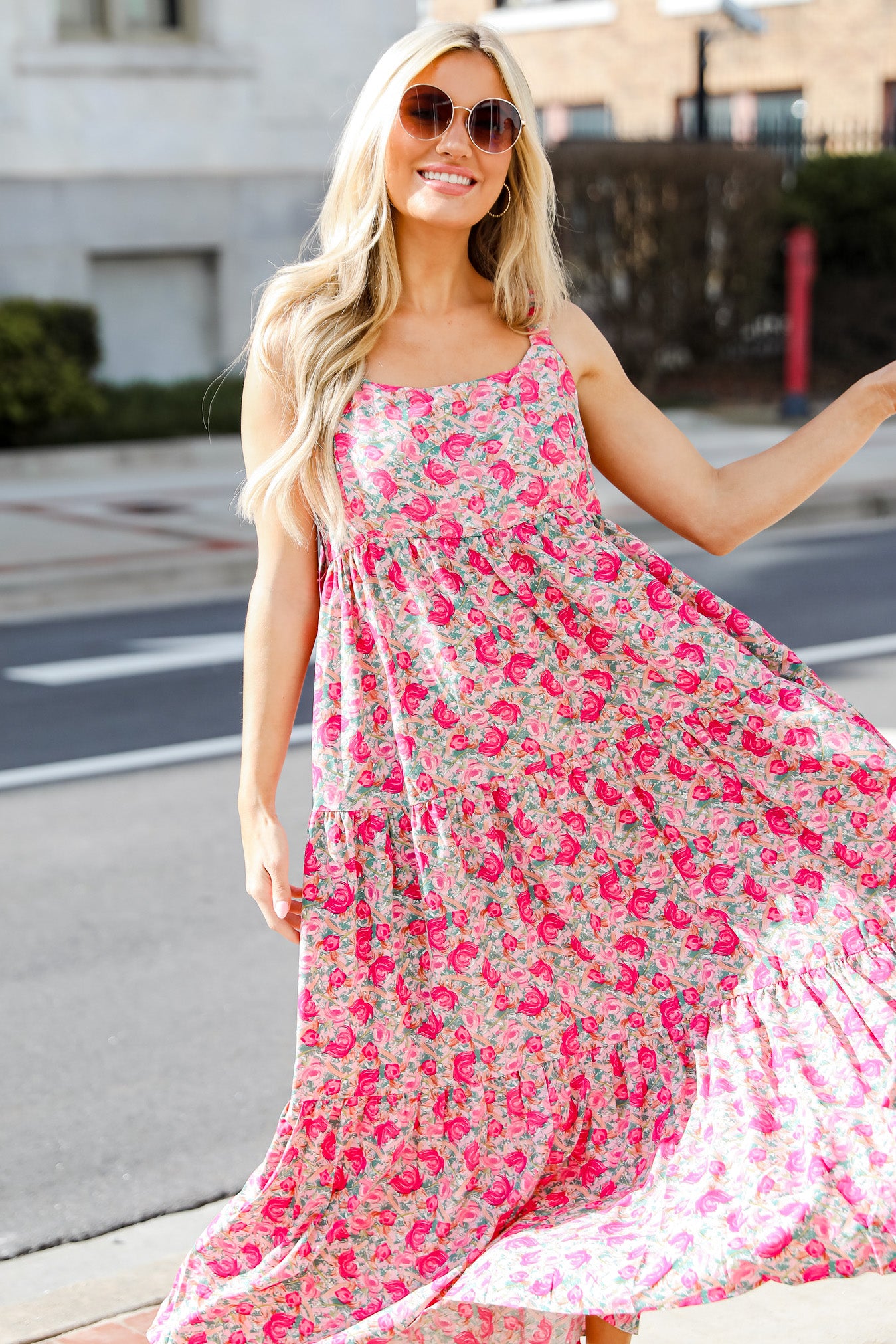 In Love Forever Tiered Floral Maxi Dress
