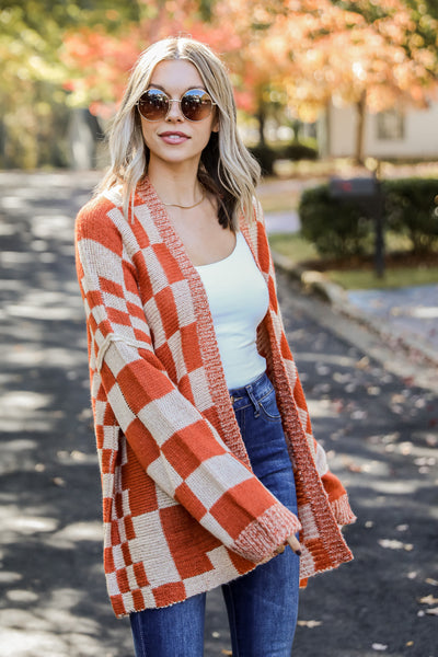 FINAL SALE - Campfire Cozy Checkered Sweater Cardigan