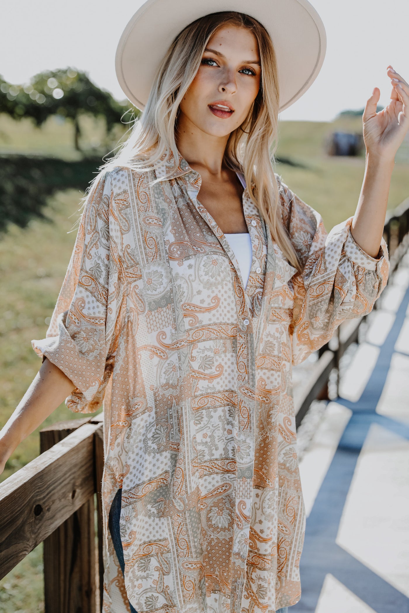 FINAL SALE - Wild Hearted Paisley Tunic Blouse