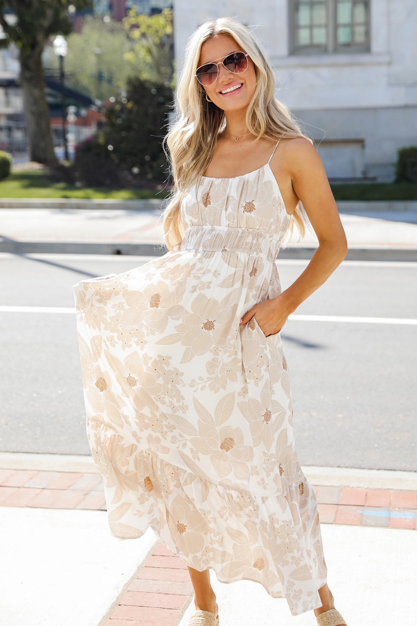 Sun And Blooms Floral Maxi Dress