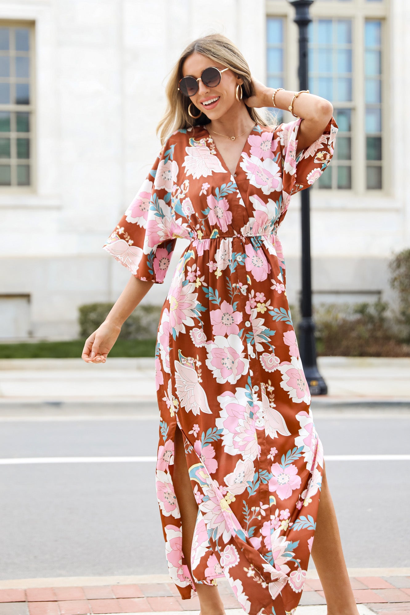 FINAL SALE - Flowering Charm Floral Maxi Dress