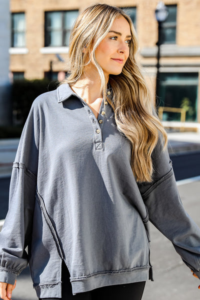 FINAL SALE - Perfect Mix Henley Pullover