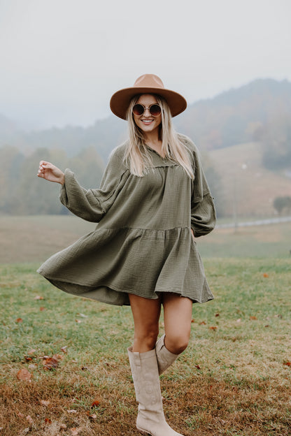 Pretty Visions Linen Mini Dress