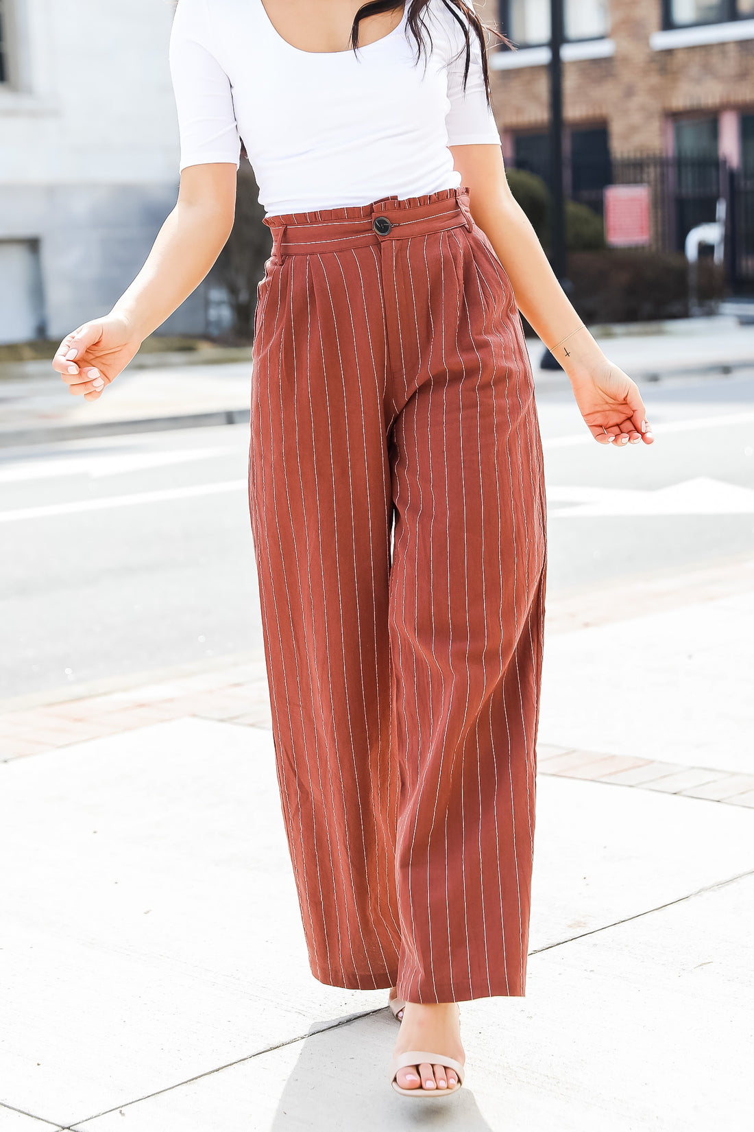 FINAL SALE - Sophisticated Season Striped Wide Leg Pants