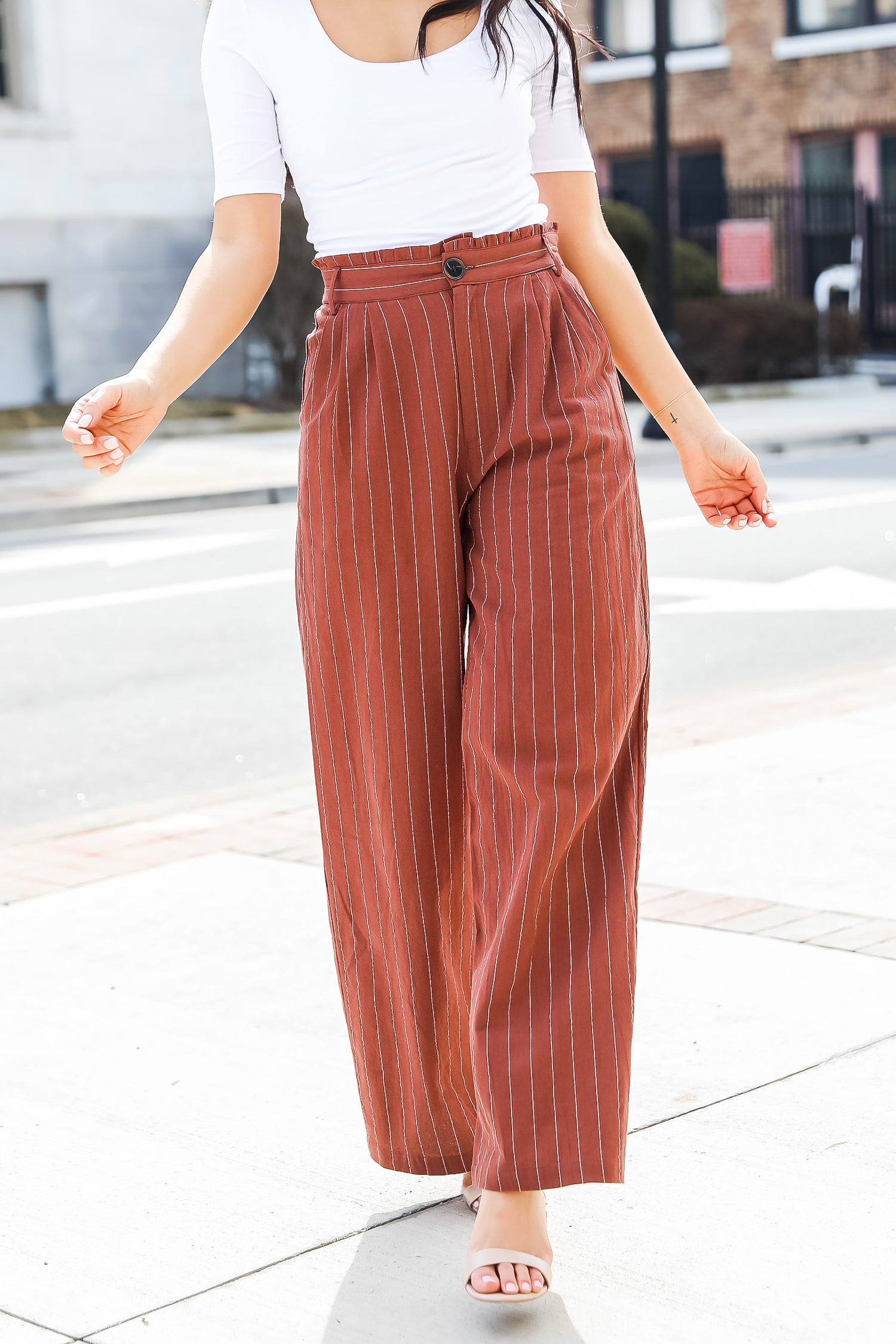 FINAL SALE - Sophisticated Season Striped Wide Leg Pants