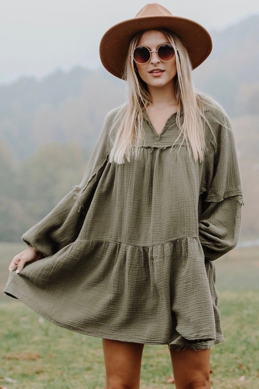Pretty Visions Linen Mini Dress