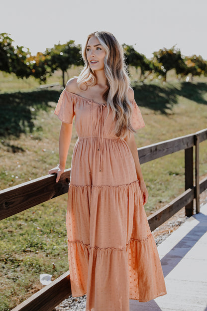 FINAL SALE - Dreamy Desire Swiss Dot Tiered Maxi Dress