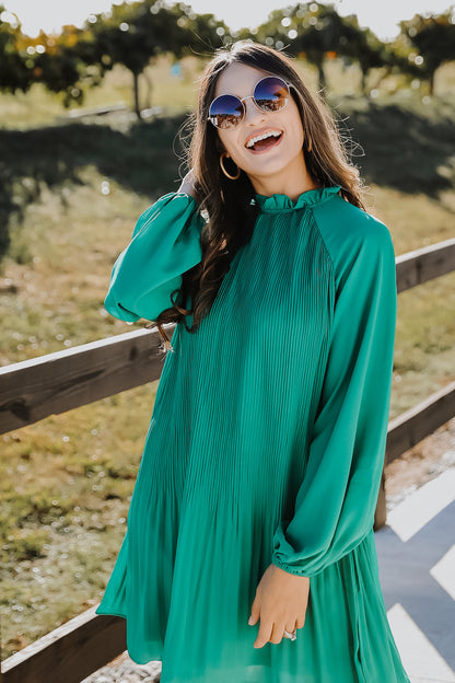 Always In Harmony Pleated Mini Dress