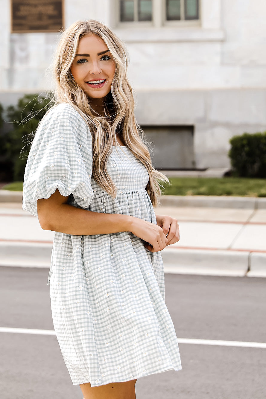 gingham mini dress