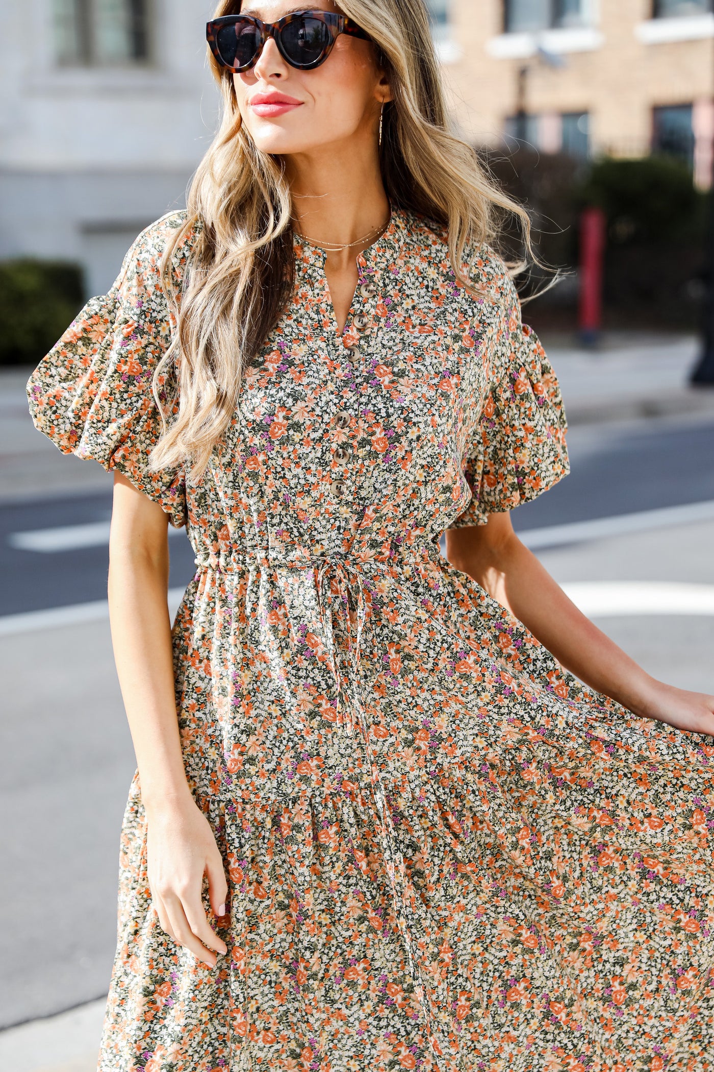 Lovely Radiance Floral Midi Dress