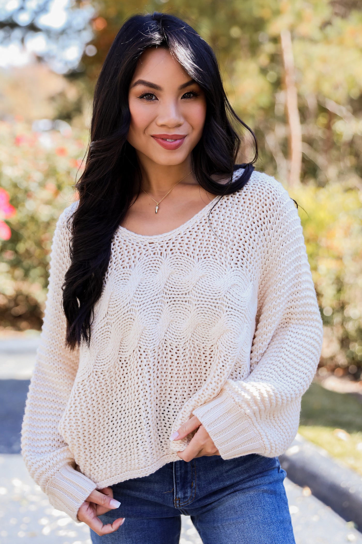 FINAL SALE - Tender Heart Cable Knit Sweater