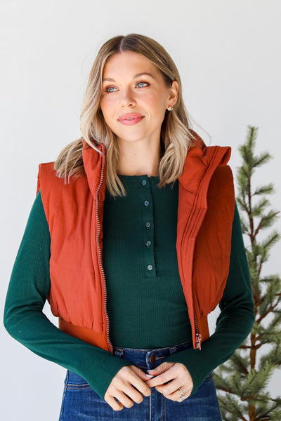 Fight The Chill Cropped Puffer Vest
