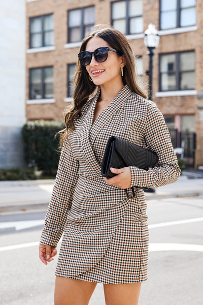 FINAL SALE - Hide And Go Chic Houndstooth Mini Dress