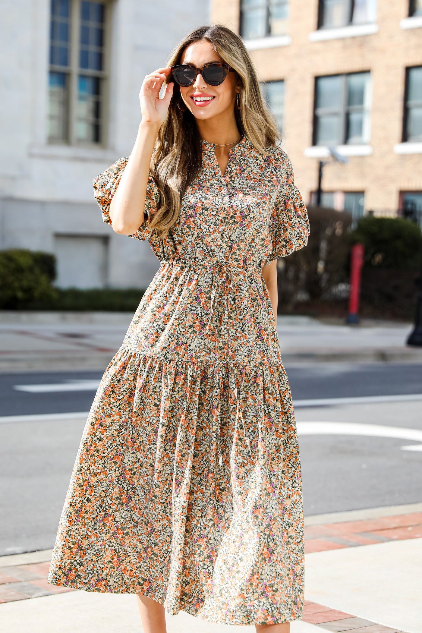 FINAL SALE - Lovely Radiance Floral Midi Dress