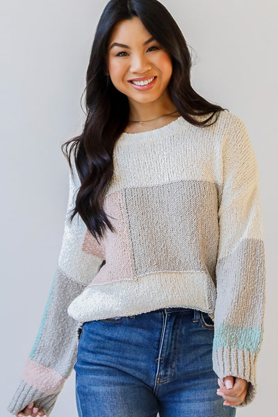 FINAL SALE - Wintertime Cutie Color Block Sweater