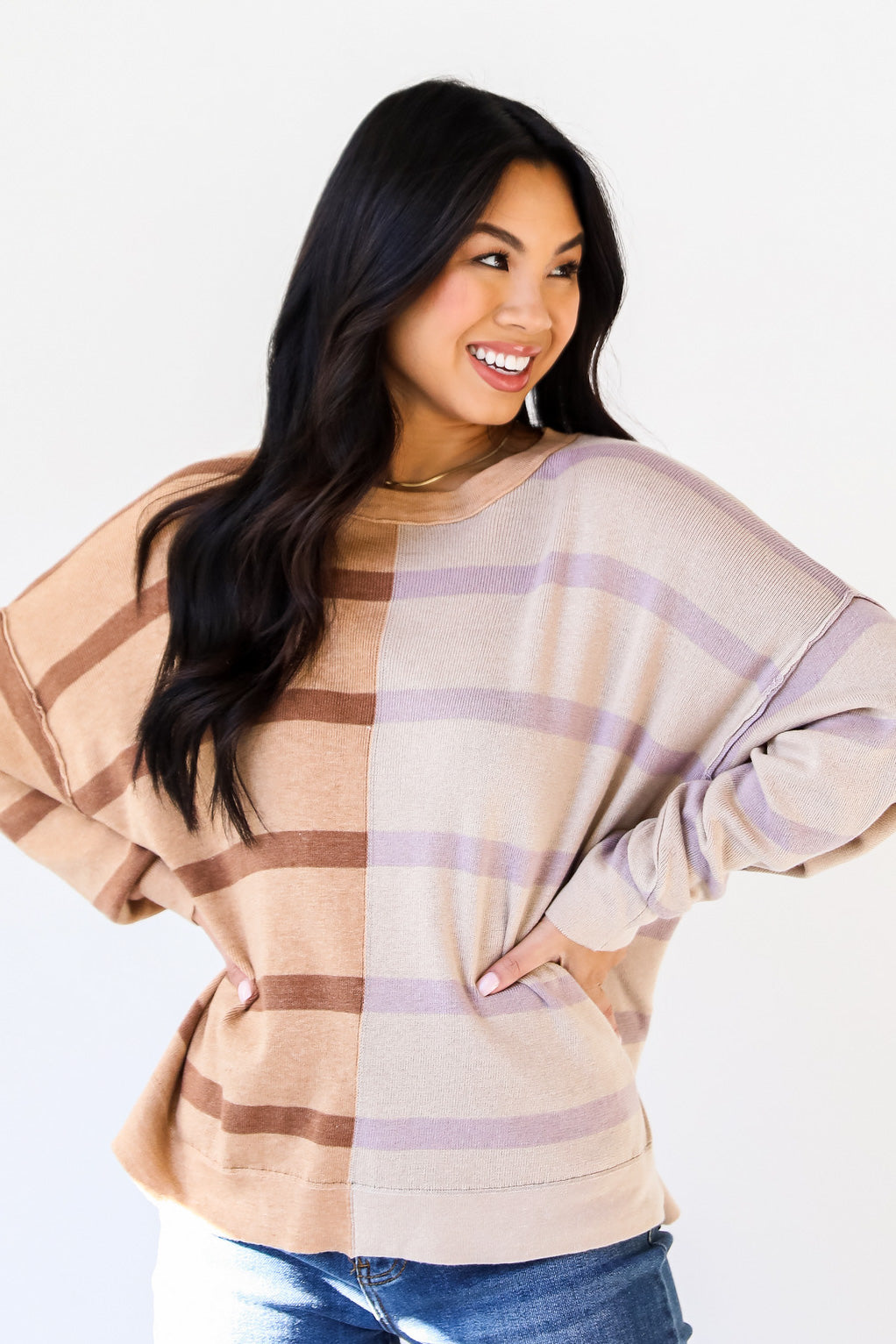 FINAL SALE - Fresh Air Color Block Striped Sweater