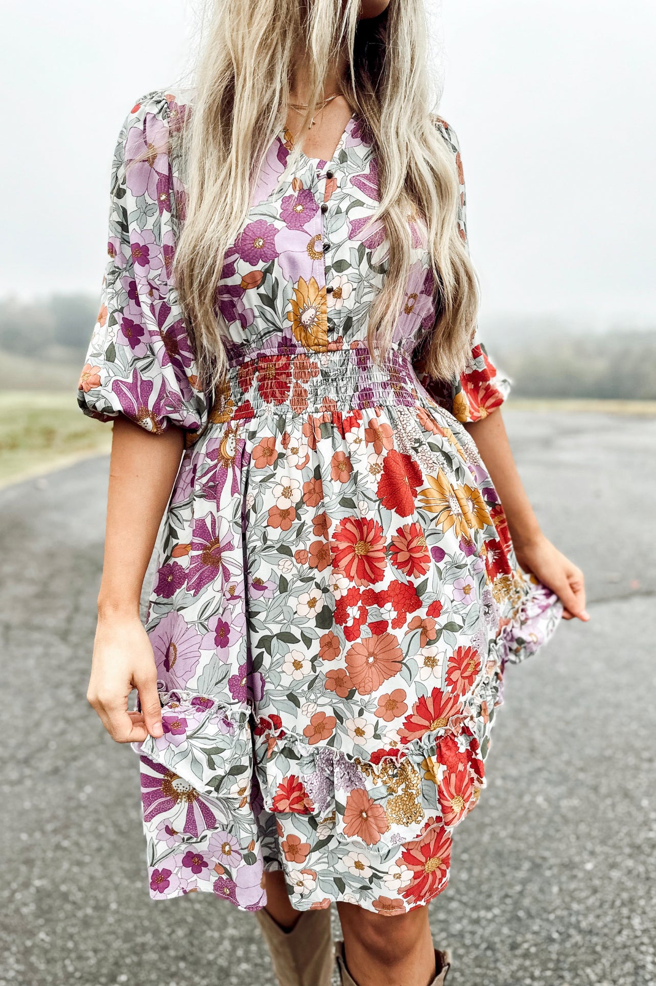 Lady In Love Floral Midi Dress