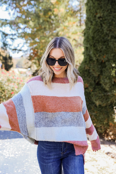 FINAL SALE - Coming Up Cozy Striped Sweater