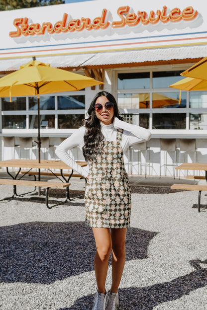 FINAL SALE - Groovy Girl Floral Overall Mini Dress