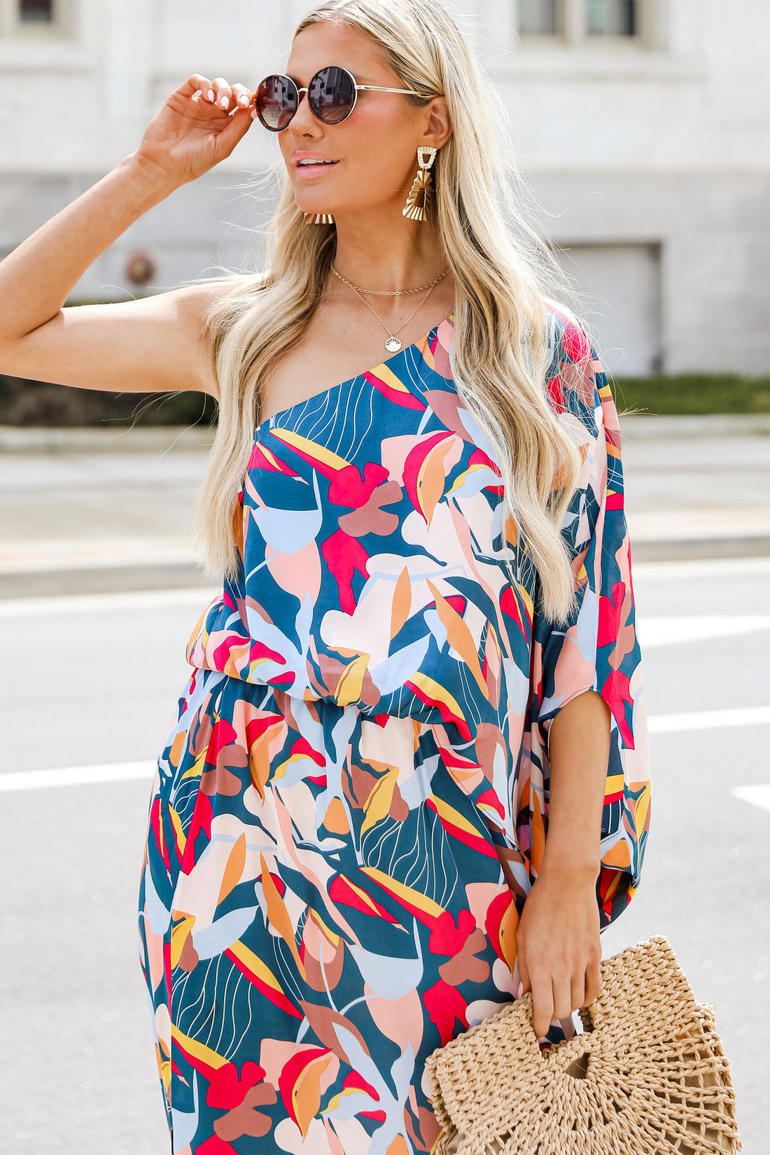 FINAL SALE - Take A Glance One-Shoulder Maxi Dress